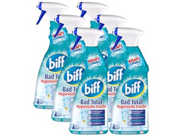 Засіб для чищення ванної кімнати Biff Bad Total Hygienische Frische проти вапна та бруду, гігієнічна свіжість, спрей 750 мл (набір 16 шт)