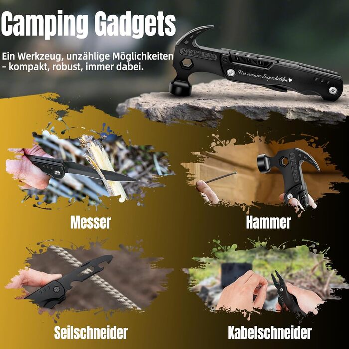 Мультитул 16 в 1 для чоловіків: подарунок на День батька, на ювілей, для кемпінгу, аксесуари для виживання