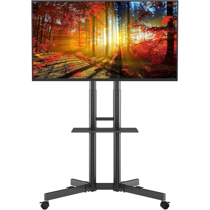 Підставка для телевізора BONTEC на колесах, регульована по висоті, для LCD LED OLED Plasma, 32-85 дюймів, до 60 кг, VESA 600x400 мм, чорний