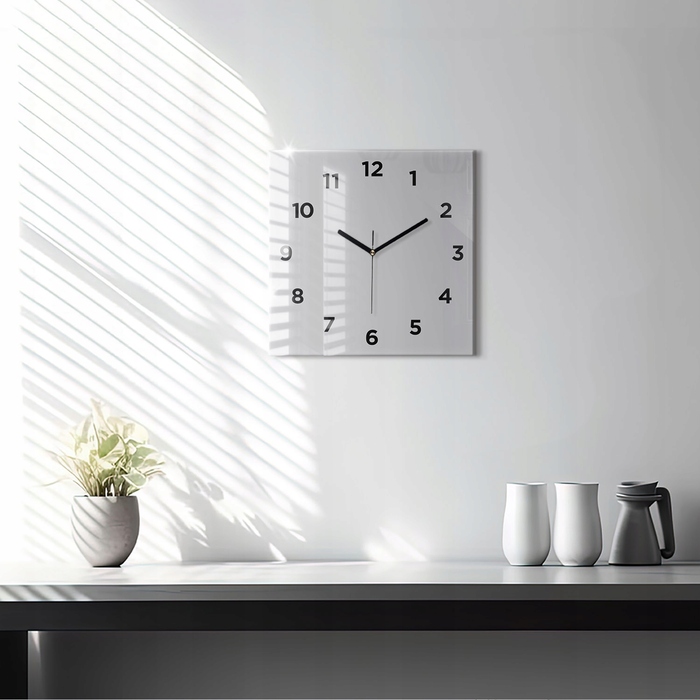Настінний годинник Wallfluent, сірий, 30 см
