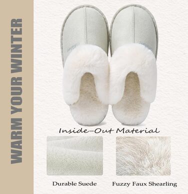 Домашні тапочки для жінок та чоловіків зимові теплі з синтетичного хутра, ламіно, штучного хутра, плюшу, пуху, м'які, нековзні, пантолетти для дому та вулиці (38.5/40 EU, Гляцієрово-сірий)