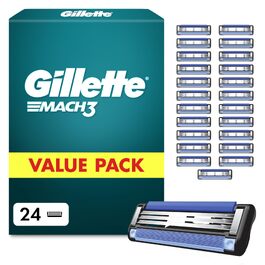 Смінні леза для чоловічих бритв Gillette Mach 3 Original, сині, 24 шт.