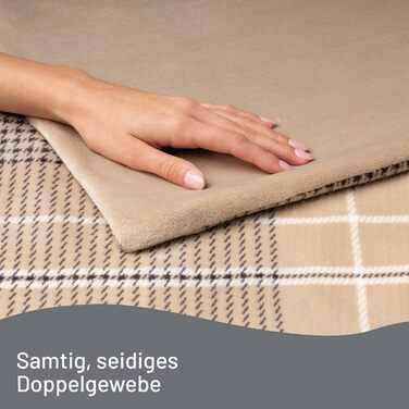 Електрична ковдра Imetec Adapto Tartan Festival, 160x120 см, з м'якої тканини, 6 температур, швидко нагрівається, безпечна, для дому, Velvet