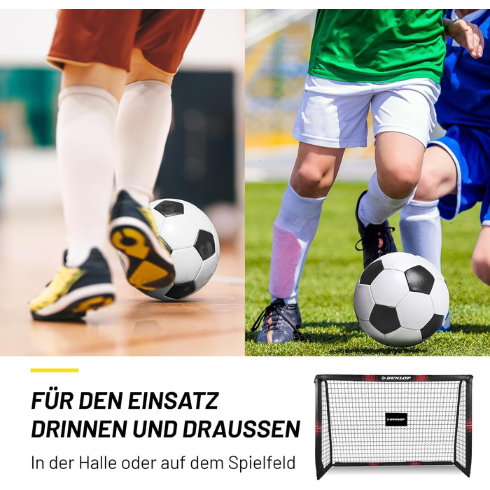 Dunlop Football Goal - Metal Soccer Goal Post - Training Accessory for All Ages - Easy Assembly - 180x120x60cm, 240x160x85cm, 120x300x200cm - Black/Red
