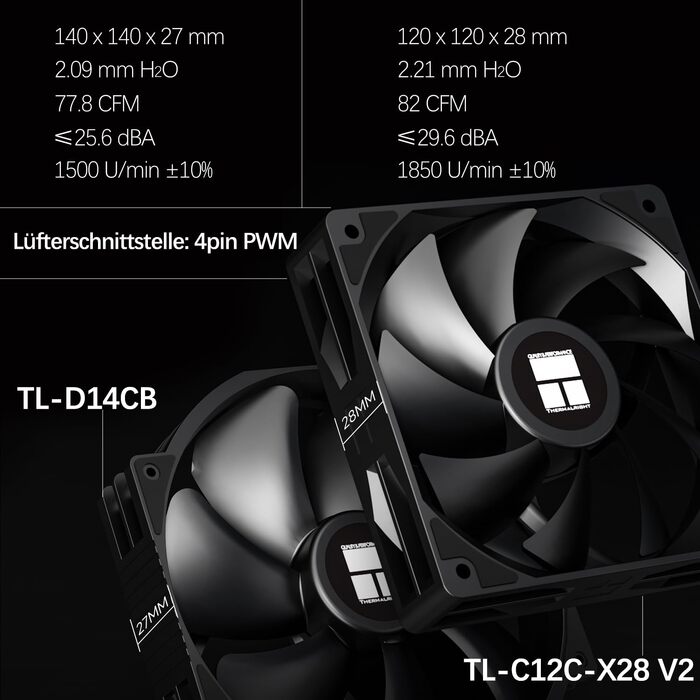 Кулер для процесора Thermalright Peerless Assassin 140 Digital White, двовежевий, 6 теплотрубок, 2 PWM вентилятори, з цифровим дисплеєм, для AM5, Intel LGA1851/1700