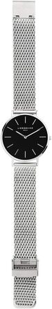 Годинник Liebeskind Berlin для жінок – 38 мм, круглий корпус – кварцовий годинник з сітчатим ремінцем – 5ATM водостійкий – для щоденного використання & стильний, сріблястий / чорний