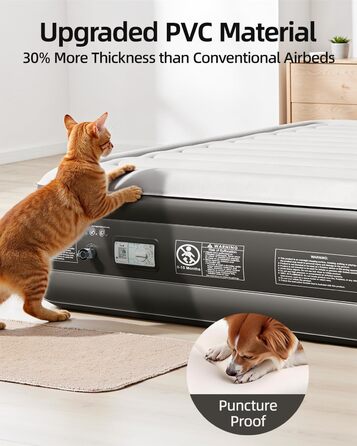 Надувне ліжко CHILLSUN® для 2 осіб, 203x152x46 см з електричним насосом, водонепроникне, для кемпінгу та гостей