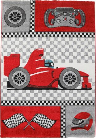 Дитячий килим круглий Elefant Design, короткий ворс, 120 см, синьо-сірий, гіпоалергенний, для дівчаток та хлопчиків