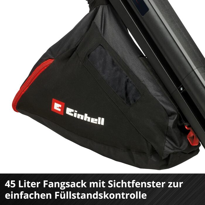 Einhell Cordless Leaf Blower VENTURRO 18/210 Power X-Change (Li-Ion, 18 V, Suction power 500 m³/h, collection bag 45 L, blowing function up to 210 km/h, without battery & charger)