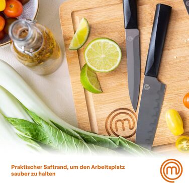 Набір дерев'яних обробних дощок MasterChef: великий (38x27.5 см), середній (34x23.5 см), маленький (23x15 см) з жолобом для соку