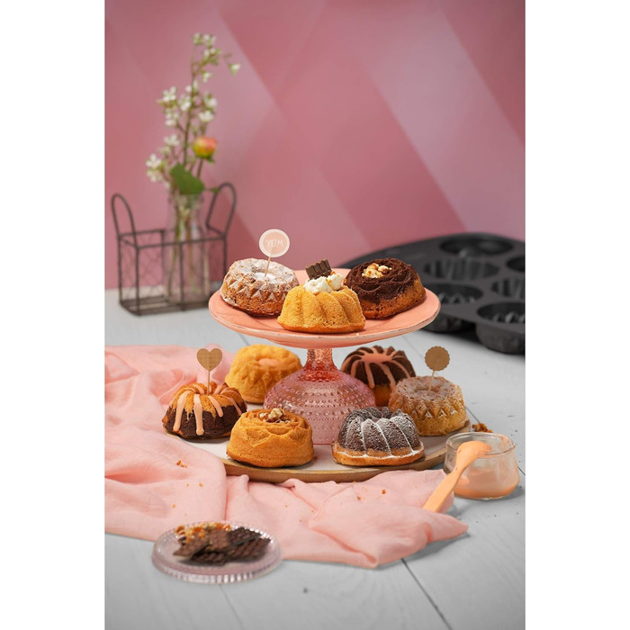 Форма для кексів Kaiser Inspiration, 9 кексів, 3 дизайни гугельхупф, антипригарне покриття, 38 x 27 см