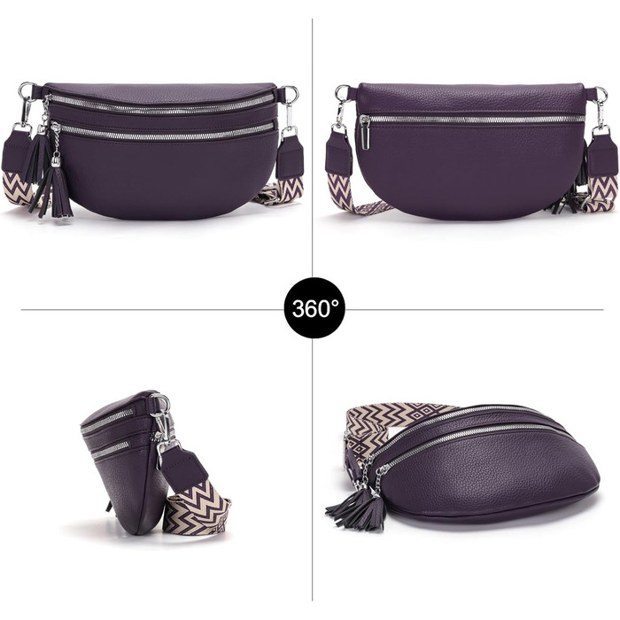 Сумка на пояс жіноча бежева, кросбоді, середнього розміру з відділенням для карт та 2 ремінцями - Lila