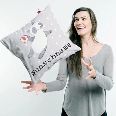 Іменна подушка з пандою для гандболу Mr. & Mrs. Panda – персоналізований подарунок із друком, для спортсменів і фанатів гандболу, з іменем