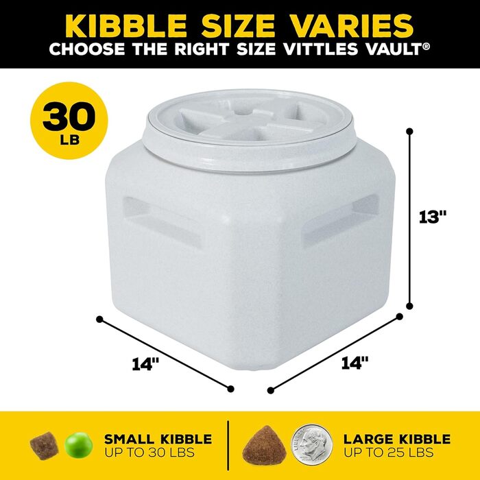 Контейнер для зберігання корму Gamma2 Vittles Vault - герметичний, до 13.6 кг, для собак, котів, птахів, BPA-free