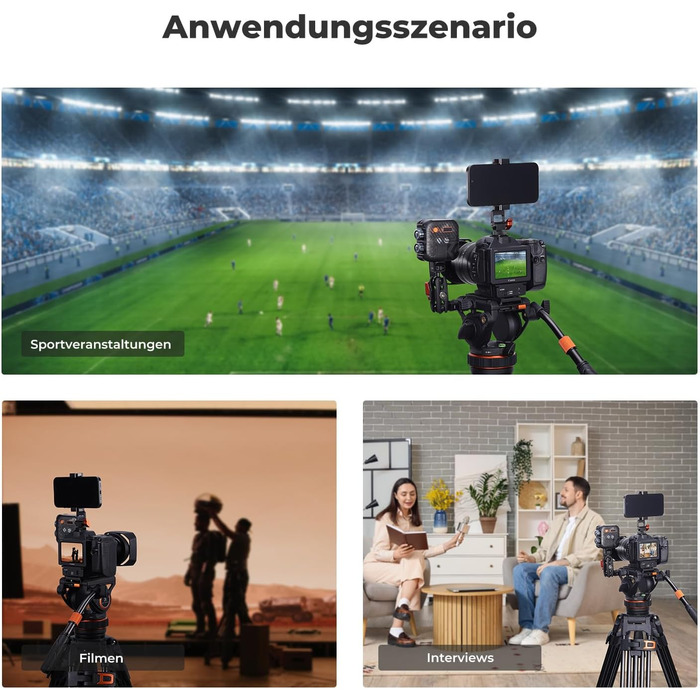 Штатив для камери K&F CONCEPT VA3+BV10: професійний відеоштатив з поворотним кріпленням, 184 см, для DSLR та відеокамер