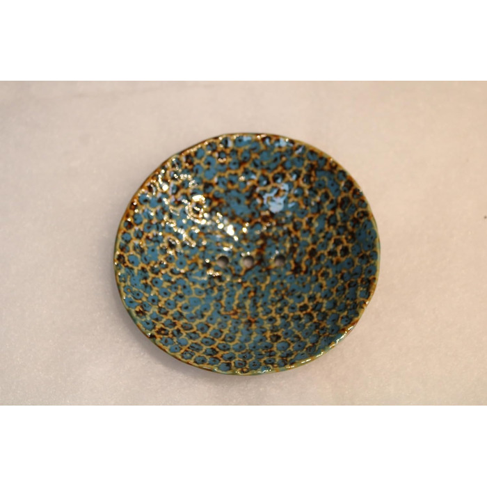 Миска для мила з кераміки у формі мушлі, блакитна, діаметр 11 см