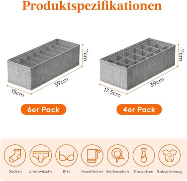 Lifewit 10-Piece Hemnes Organizer Set for Dresser, Changing Table, Closet Organizer, Drawers, Organization System for Changing Supplies, Baby Clothes, Socks, Bras, Underwear