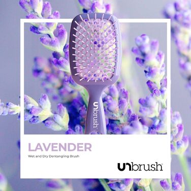 Щітка для волосся FHI Heat UNbrush: безболісне розчісування для всіх типів волосся, сухих та мокрих. DuoFlex-щітинки, антистатичні, легка, з вентиляцією. Колір: блакитний (лавандовий, темно-фіолетовий)