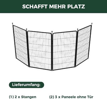 Вигул для цуценят FXW Rollick: для двору, кемпінгу, маленьких та середніх собак | 4 панелі, 115 см, чорний