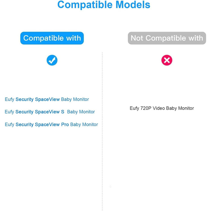 Кріплення для камери немовляти eufy Security SpaceView, 360° гнучке кріплення для дитячої камери, сумісне з SpaceView S/Pro Babyfon