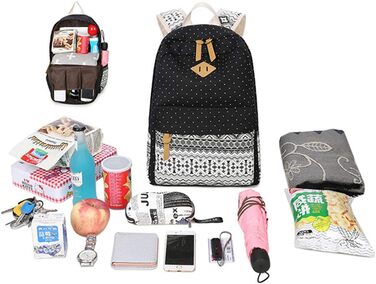 Жіночий/Дівчачий рюкзак у стилі vintage з кольоровими смужками. Чорний канвасний рюкзак для підліток, дівчат та студентів