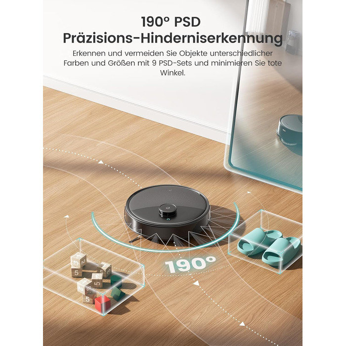 Робот-пилосос LEFANT M210P: потужність 2200Pa, Wi-Fi, Bluetooth, керування через додаток, 6 режимів, автоматична зарядка, для твердих підлог та шерсті тварин