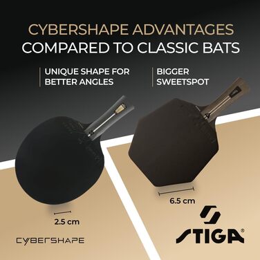 STIGA Pro Carbon+ Cybershape Table Tennis Racket - 5-Star Offensive Paddle for Professional Play