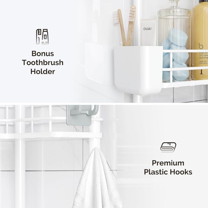 Набір з 3 кутових поличок для душу Orimade, нержавіюча сталь, без свердління, для ванної кімнати