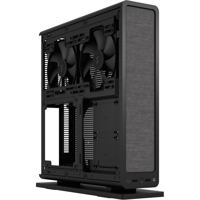 Корпус Fractal Design Ridge Black Mini-ITX для ігрового ПК з PCIe 4.0, 2 вентилятори 140мм PWM, USB Type-C