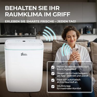 Зволожувач повітря Kältebringer з LED дисплеєм, Wi-Fi та додатком - тихий та енергоефективний, проти вологи та плісняви (12L)