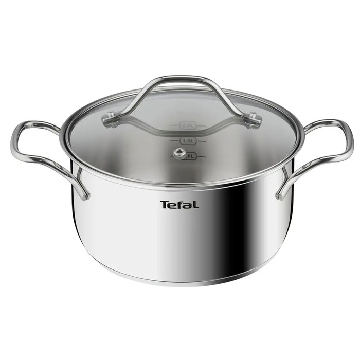 Каструля з кришкою Tefal Intuition для індукційних плит, нержавіюча сталь, 2,9 л, 20 см