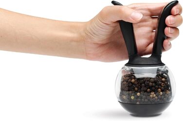Млинок для перцю Chef'n PepperBall, керамічний механізм, пластик, чорний/прозорий