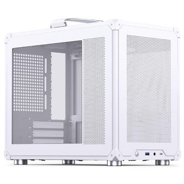 Корпус для ПК Jonsbo C6 MAX білий – компактний mATX з ручкою, сітчаста передня панель, підтримка GPU до 335 мм, CPU-кулер до 170 мм, 5 місць для вентиляторів