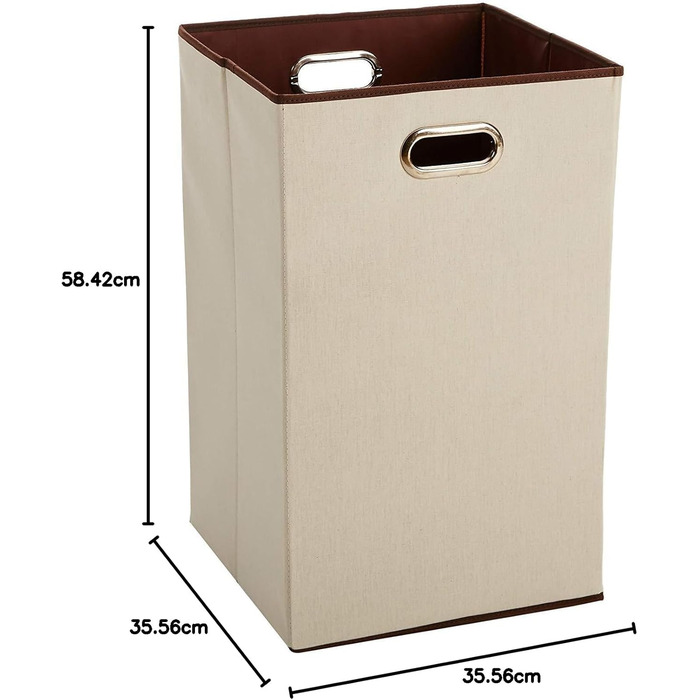 Amazon Basics - Rectangular Collapsible Laundry Basket, Beige, Brown