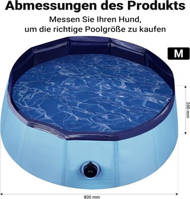 Надувний басейн для собак Fudajo 100 x 30 см, рушфільовий, з ПВХ, складаний, з посиленими краями