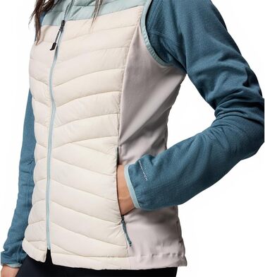 Жіночий жилет Columbia Powder Pass 3 Hybrid Puffer Vest - теплий та зручний (XL, Dark Stone, Crushed Blue)