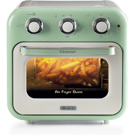 Аерофритюрниця та духовка Ariete Vintage 4632, 1400 Вт, 2-в-1, 16 л, з аксесуарами, таймер 60 хв, подвійне скло, зелена