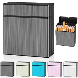 Металеве тютюнопакувальник для 40 сигарет, великий, з магнітною кришкою, чорний