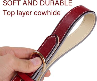 Відбиваючий поводок для собак, регульований, м'який, для малих, середніх та великих собак (довжина 46-56 см), червоний, S