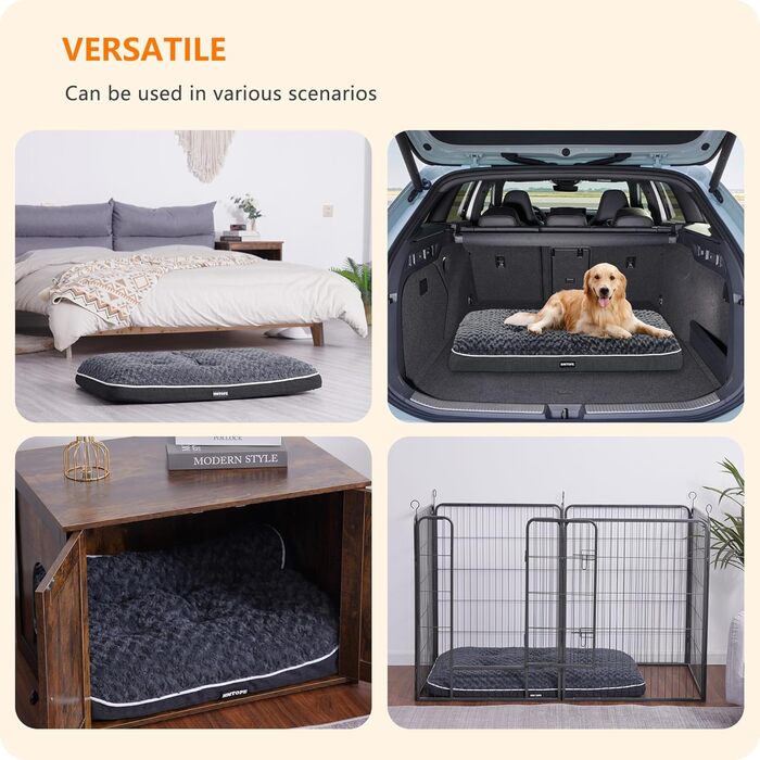 Ортопедичне ліжко для собак HMTOPE, двоярусна лежанка, миється, знімний кошик, 105 см, для середніх собак, темно-сірий, розмір L 105 x 69 x 12 см