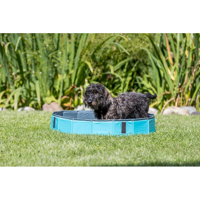 Басейн для собак TRIXIE 70x12 см, блакитно-сірий, без надування, з неслизьким дном