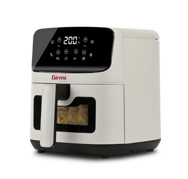 Фритюрниця електрична Girmi Ecofrit Lite 4.2л, 1400 Вт, з цифровим дисплеєм, 8 програм, таймер, регулювання температури, без BPA/PFOA, книга рецептів