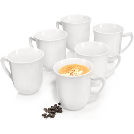 Sänger | Paris Mug Set - 6 Piece Mug Set for 6 People Made of Porcelain, Teacup with Handle for Everyday Use, Cup Set 330 ml Expandable | PREMIUM COLLECTION