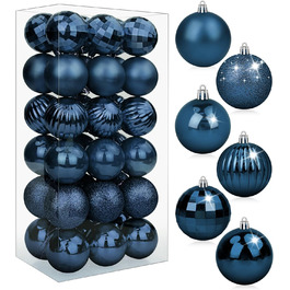 Набір ялинкових прикрас 36 шт. темно-синій, 6 см - ялинкові кулі для декорування