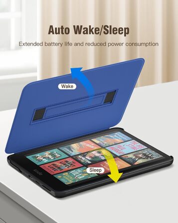 Чохол MoKo для Kindle Paperwhite (12-те покоління, 2024) та Kindle Colorsoft Signature Edition (2024), з регульованою підставкою та функцією авто-ввімкнення/вимкнення, Agave Grün (сірий ліс)