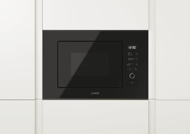 Вбудована мікрохвильова піч Candy MIC 20 EX, 20 літрів, 800W, гриль 1000W, металік (чорне скло)