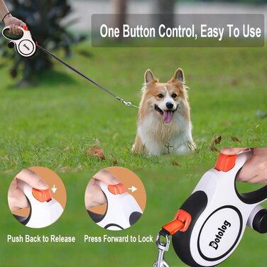 Рулетка для собак, висувна поводок-рулетка для середніх та великих собак до 50 кг, чорний, 8 м