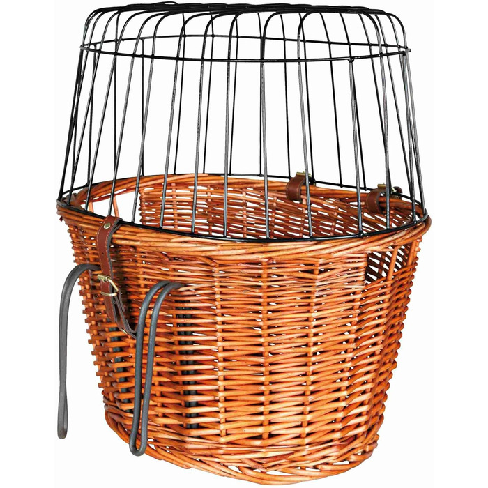 ТRIXIE Корзина для собак на велосипед, до 5 кг, 44 × 48 × 33 см - плетена корзина для руля, з пластиковим гратами, 2806 natur