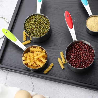 Stainless Steel Measuring Cup & Spoon Set - Measuring Cups and Spoons including 5 Nesting Cups and 5 Spoons, for dry and liquid ingredients (5+5)