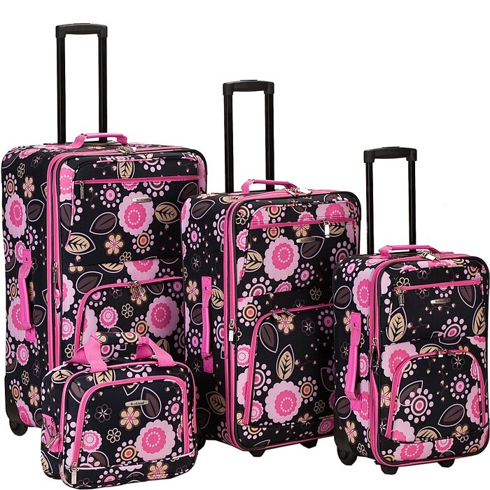 Набір м'яких валіз Rockland Impulse, 4 предмети (14/19/24/28 дюймів), колір Bandana Pink